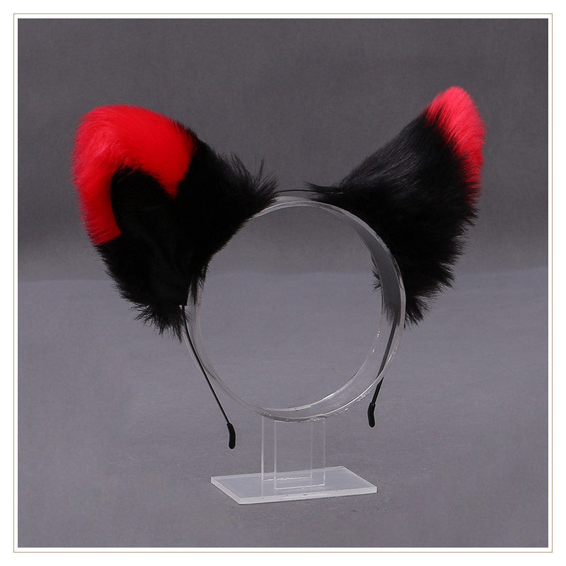 Handmade Japanese Cute Lolita Plush Fox Ears Hair Accessories - Unisex