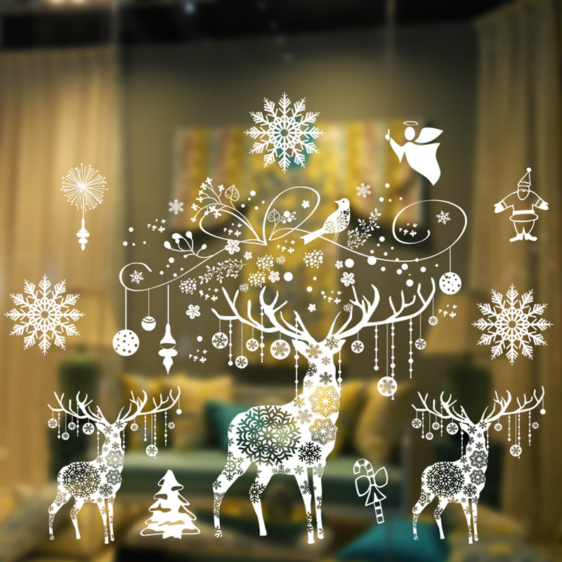 Festive Glass Window Stickers for Holiday Decor - Christmas Festival Decorations