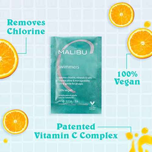 Malibu C Swimmers Wellness Hair Remedy - Prevents and Protects Hair Discoloration from Chlorine & Pool Elements - Hydrating Vitamin C Complex for Healthier Hair