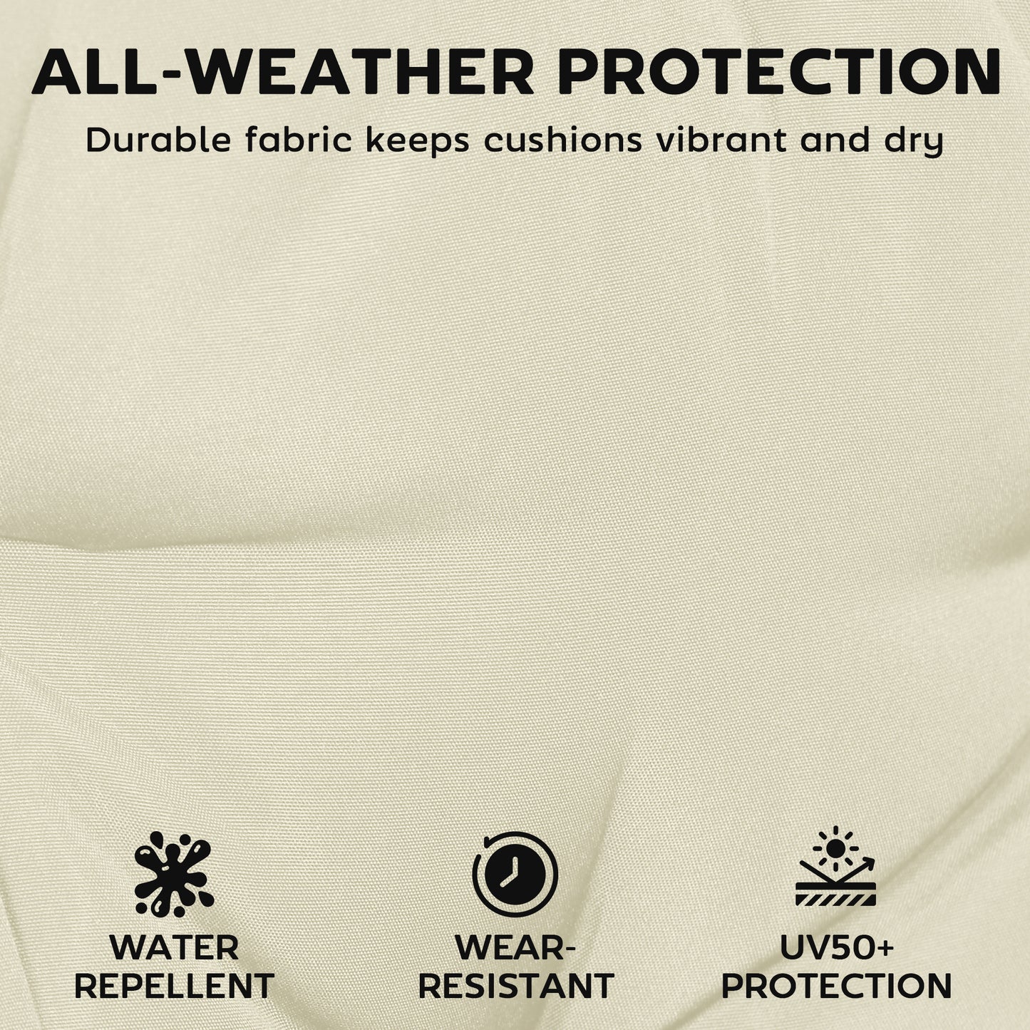 Outdoor Lounge Chair Cushion - 4" Thick, Cream White, 26" x 80"