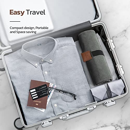 Toiletry Bag for Men, Travel Essentials Travel Toiletry Bag, Water-Resistant Compact Bathroom Roll Organizer for Hygiene, Shaving kit, Gifts for men (5.Mystery Gray(Polyster))