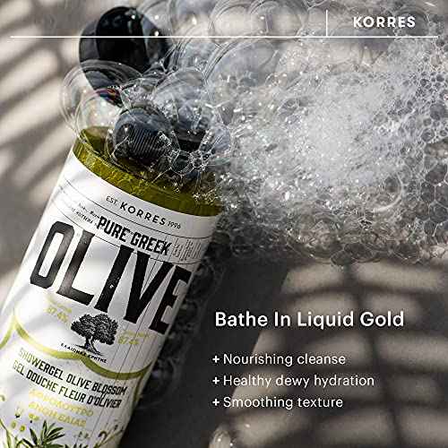 KORRES Body Care Collection, Pure Greek Olive Oil Shower Gel, Body Lotion and Hand Cream Moisturizer for Dry Skin, Moisturizing and Hydrating for Smooth, Supple Skin, Olive Blossom, 3 Piece Gift Set