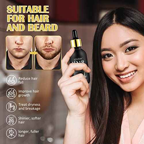 2Pack 5% Minoxidil for Men & Women, Minoxidil for Women Hair Growth, Minoxidil for Men Beard, Natural Hair Regrowth Treatment for Hair Loss Hair Thinning, Thicker Fuller Healthier Hair