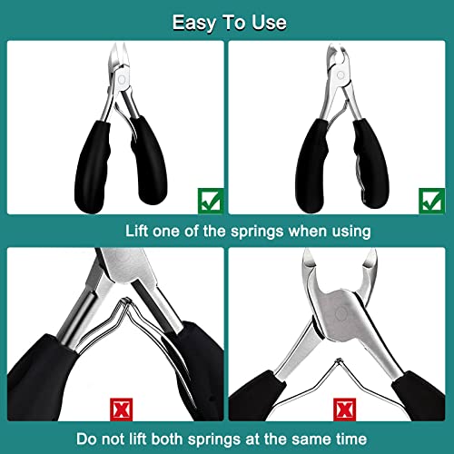 6Pcs Toenail Clippers for Thick Toenails Ingrown Nail Clippers, Large Toe Nail Clippers, Heavy Duty Toe Nail Clippersfor Seniors Toenail Clippers Set with Long Handle for Men