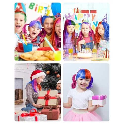 New Hair Chalk Comb Temporary Hair Color Dye for Girls Kids, Washable Hair Chalk for Girls Age 4 5 6 7 8 9 10-12 Birthday Christmas New Year Cosplay Hair DIY Party