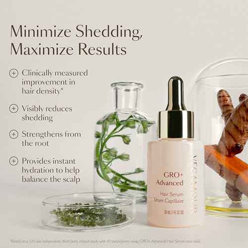 VEGAMOUR GRO+ Advanced Hair Serum for Hair Density, Reduces Shedding and Promotes a Healthy Scalp, Helps with Severe Signs of Thinning, Made Without Fragrance, Vegan, Cruelty-Free