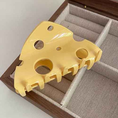 1pcs fashionable, cute, and creatively designed yellow cheese hair clip, ponytail, claw clip, simple style hair accessory gift for girls, sturdy hair clip, anti slip hair clippers