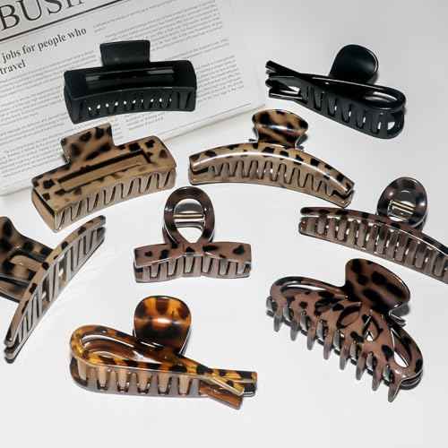 Hair Clips for Women Set of 2 4.1 Inch Large Hair Claw Clips for Women,Claw Clip for Thick Hair,Fashion Cute Hair Clips,Her Gift-Hair Accessories,Leopard Print