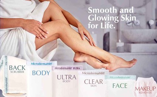 MicrodermaMitt Ultra Head To Toe At Home Spa Treatment 3-Piece Exfoliating Set
