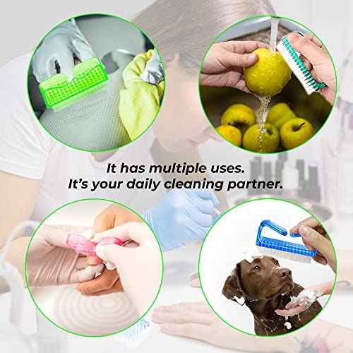 4 Pcs Nail Brush for daily Use -4 Different Kinds of Fingernail brush with Plastic Handle Nail brush for cleaning Fingernails - Easy to use Nail Scrub brush-Nail Cleaner Nail brushes for Man and women
