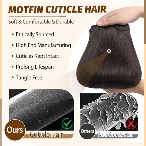 Clip in Hair Extensions Real Human Hair, 22 inch 110g, Balayage Invisible Remy Human hair Clip in Extensions for Women Seamless Straight 8Pcs Double Weft Dark Brown