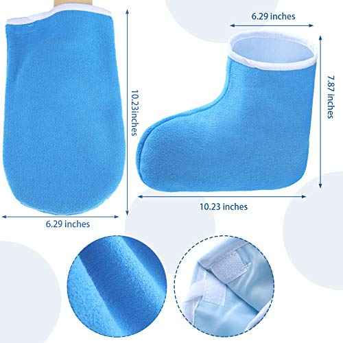 204 Piece Paraffin Wax Bath Set Paraffin Wax Mitts with Bath Liners Gloves and Booties, Plastic Bags Hand Mitts Terry Cloth Booties Foot Mitt