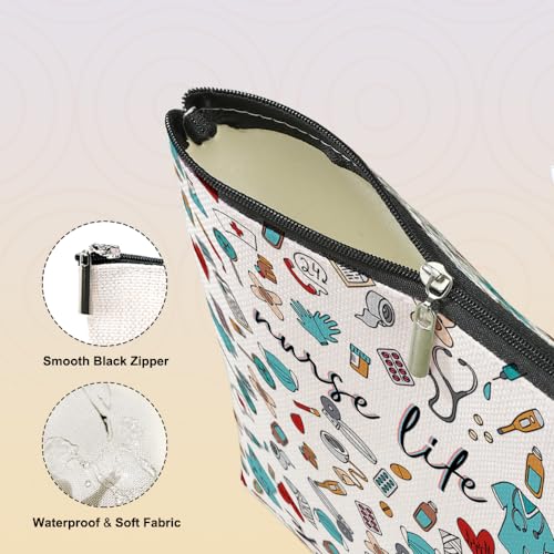 Inspirational Nurse Gifts, Makeup Bag Nurse Accessories for Work Nursing Practitioner Gift for Women Cosmetic Bag Rn Gifts for Nurses Graduation Nurse's Week Appreciation Christmas Birthday Gift