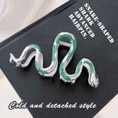 Slytherin,Snake Hair Claws Clips,Non Slip 4.3" Big Hair Claws Clips Halloween Gothic Women Goth Accessories