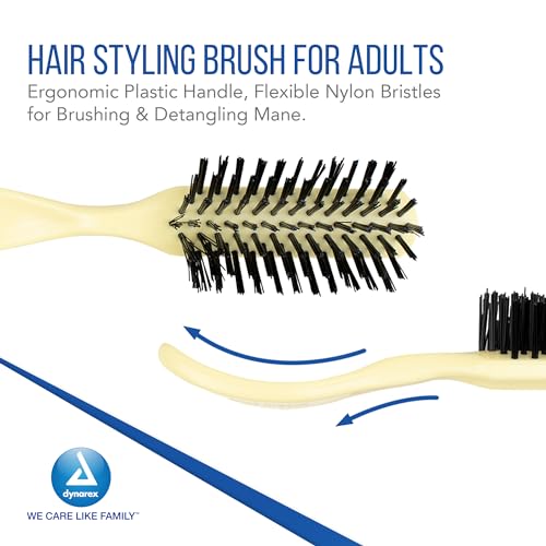 Dynarex 4881 Adult Hair Brush, Ivory, Box of 24
