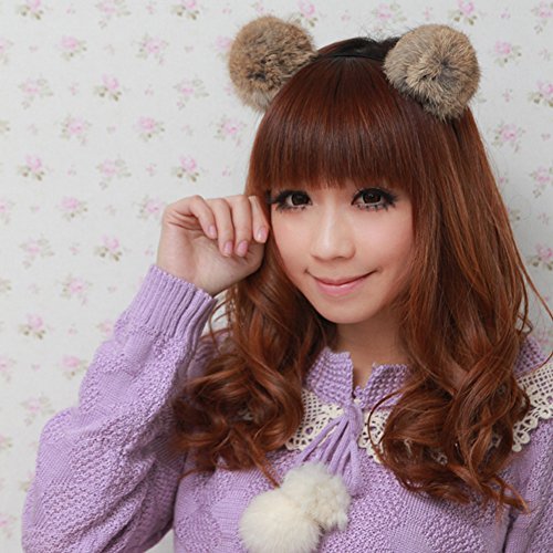 Faux Fluffy Rabbit Fur Ball Cat Ears Panda Hair Hoop Headband Xmas Party Cosplay