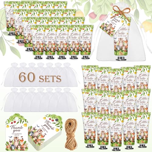 60 Sets Baby Hand Cream, Party Favors & Gifts for Guests, Bridal Shower, Travel Size Hand Lotion Bulk for Wedding, Thank You Gifts & Christmas Holiday Animals
