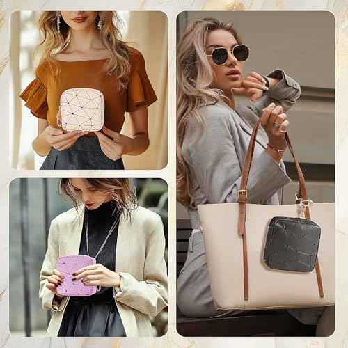 2 PCS Mini Makeup Bag for Purse, Small Cosmetic Bag Set for Women Girls, Small Travel Makeup Pouches for Purse (Black+Rose Red)