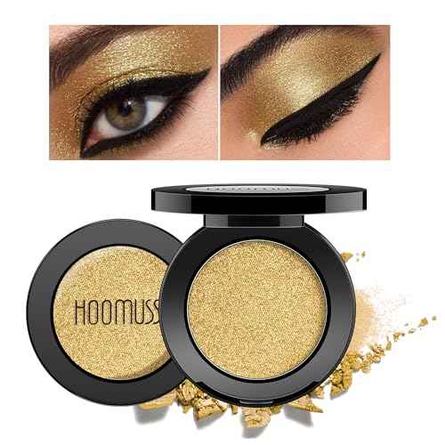 Gold Eyeshadow Single Handmade Pressed Eyeshadow Palette Long Lasting With No Creasing, Intense Color Pigmented Gold Eye Shadow-1Gold