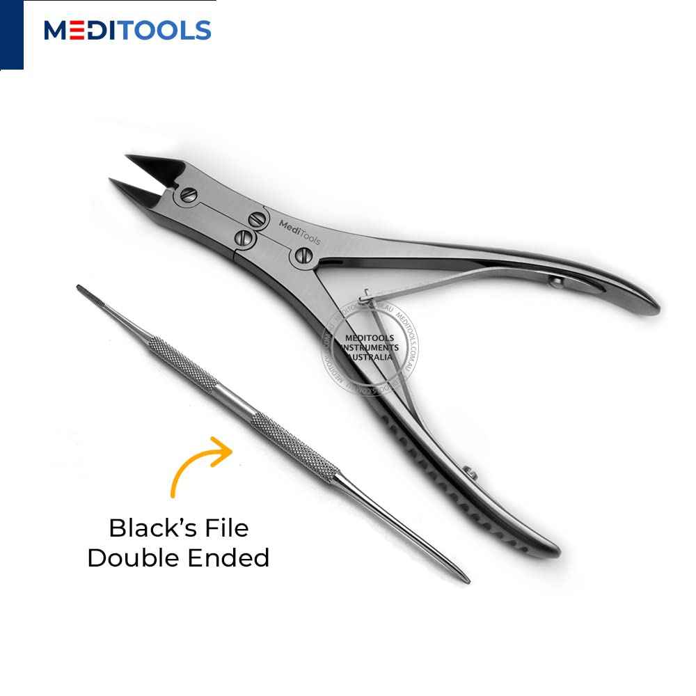 MediTools - Double Action Toenail Nippers, Clippers, Compound Action, Heavy Duty Thick Toenail Cutter, Pedicure, Podiatrist's Nippers, Straight Cut, Ingrown Nails Cutter, Stainless Steel, Premium