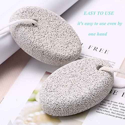 4-Pack Natural Pumice Stone for Feet, Borogo Lava Pedicure Tools Hard Skin Callus Remover for Feet and Hands - Natural Foot File Exfoliation to Remove Dead Skin, Heels, Elbows, Hands