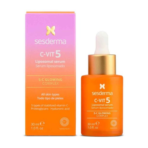 Sesderma C-VIT 5 Fusion Vitamin C Serum, Boosted Hydration, Radiant Glow, Antioxidant Defense, Targets Pigmentation, Pro Skincare Formula, 1.0 fl. Oz