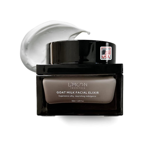L'Moon Organic Goat Milk Facial Elixir Cream - Rejuvenating Face Cream, Anti-Aging Moisturizing Face Cream, Moisturizerface, Hydrating Facial, Fragrance Free Cream, Power Moisturizer Cream 1.69 fl oz