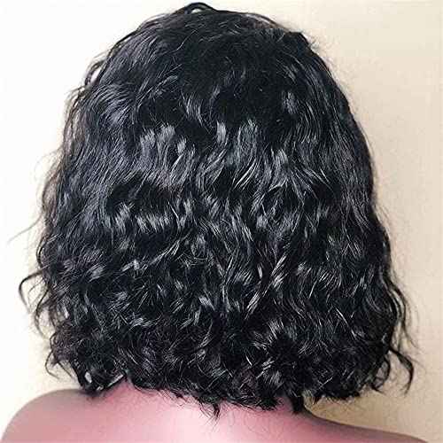 Short Bob Wigs Water Wave Lace Front Human Hair Wig 13x4 HD Lace Loose Wave Remy Bob Wigs Preplucked With Baby Hair Deep Hairline Bleached Knots Remy Wavy Invisible Lace Virgin Bob Hair Wig 8"
