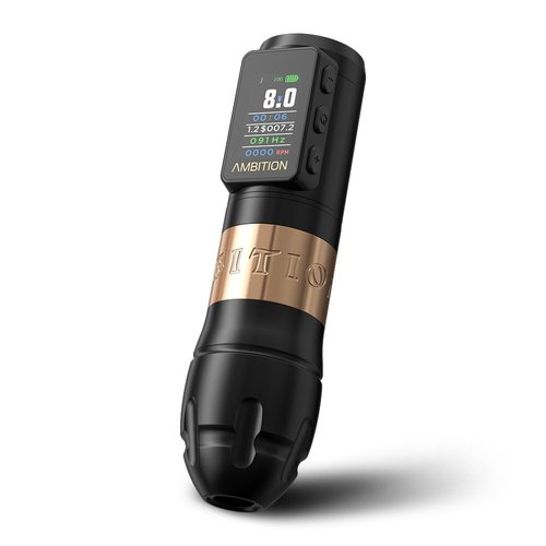 Ambition Vibe Max Wireless Tattoo Machine with 1800mAh LED Digital Display Screen,Rotary Tattoo Cartridge Pen with Main Drive Brushless Motor Tattoo Gun for Tattoo Artists