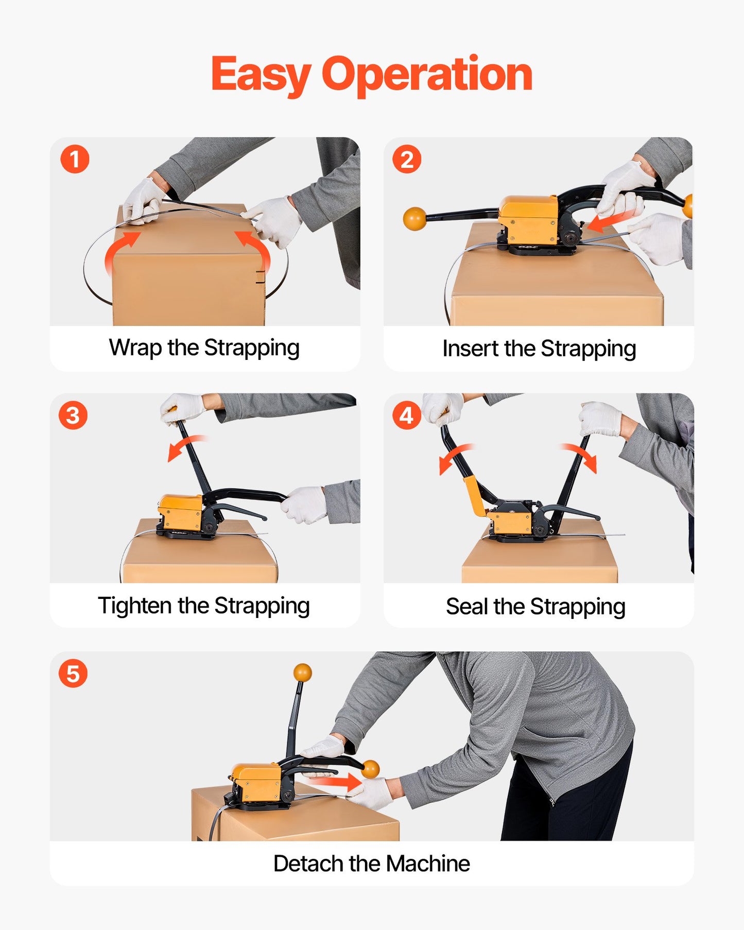 Heavy Duty Steel Banding Strapping Kit for Industrial Packaging - Black