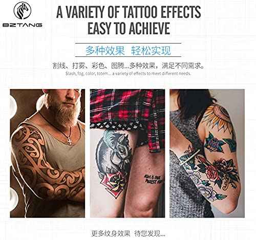 BZTANG Tattoo kit Tattoo Pen DC Interface Rotary Tattoo Machine with Needle Cartridges Power Supply Quiet Body&Art