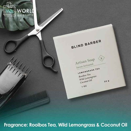 World Amenities Blind Barber Artisan Hand Soap Square - Case of 300 - Organic Hand Soap Bar Set