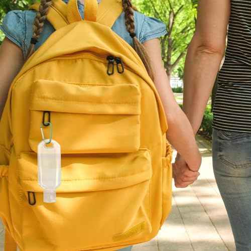 5 Pcs Refillable Travel Bottles Hand Sanitizer Travel Size Holder with Keychain Portable Empty Plastic Bottles Leakproof Squeeze Containers with Clip for Home Office Outdoor
