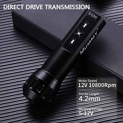Mummy Tattoo Machine - Cordless Rotary Pen for Artists | 6H Battery,4.2mm Stroke Length,Quiet & Lightweight