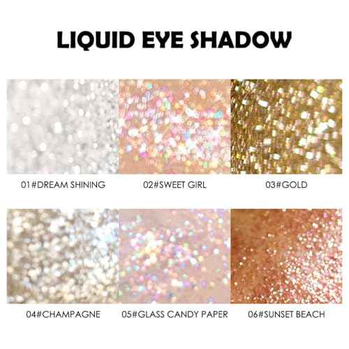 Dual-ended liquid eyeliner, ultra-fine tip shimmering eyeshadow eyeliner, high-pigment fluorescent pen - create the perfect eye makeup, waterproof and quick-drying. (01#DREAM SHINING)
