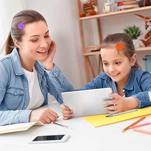 76 Pieces Self Hinge Plastic Hair Clip Pins with Cartoon Designs - Colorful Cute Flower Bow Barrettes for Girls (Random Color)