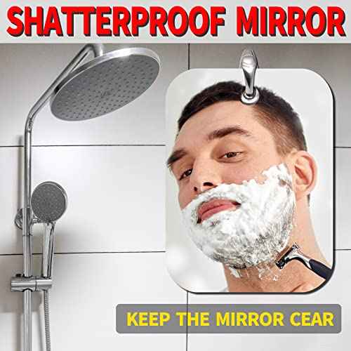 Shaving Mirror, Unbreakable Shower Mirrors, (Small,6 inches x 4 inches) Bathroom Handheld Mirror for Men and Women Portable Camping Travel Mirrors,Frameless Handheld for Makeup