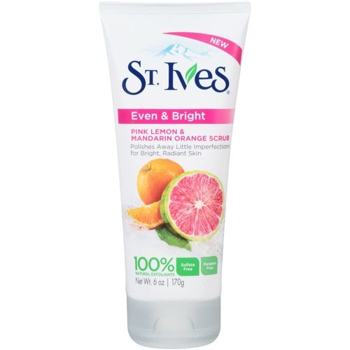 St. Ives Even & Bright Face Scrub Pink Lemon and Mandarin Orange 6 oz (Pack of 12)