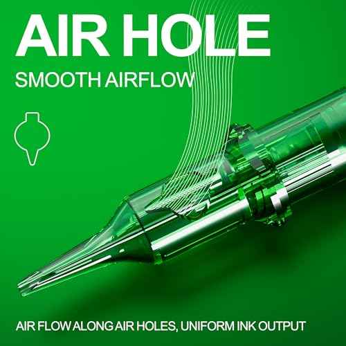 1003RL Tattoo Cartridge Needles 20Pcs #10 Bugpin 3 Round Liner with Membrane Safety Cartridges Disposable Tattoo Supplies for Wireless Tattoo Machine & Pro Tattoo Artists & Beginners