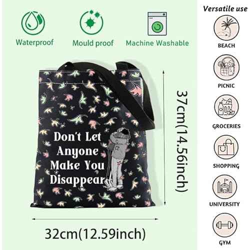 FOTAP LGBTQ Gift Hi Leaves Tote Bag Spotify Inspired Gift Nick and Charlie Gifts BL Boys Love Gifts (disappear blk)