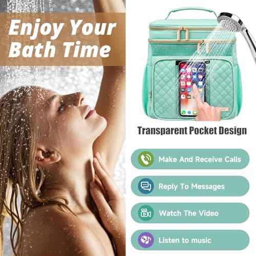 Large Toiletry Bag for Women Men,Bathroom Bag,Water Resistant Portable Shower Caddy for College Dorm,Hanging Toiletry Bags for Traveling,Gym Camping Cruise Ship Travel Essentials Shower Bag
