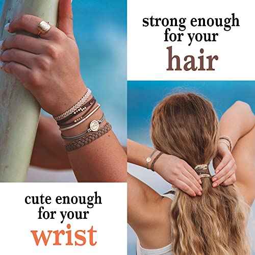 K'lani Hair Tie Bracelets for Women - Elastic Hair Bands That Double as Stylish Jewelry - Climb - Medium