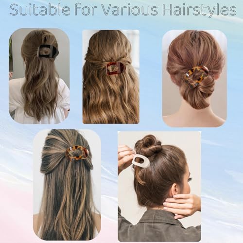 6PCS Flat Hair Clips for Women, French Design Flat Hair Claws, Secure Hold Inner Teeth Hair Claw Clips, Strong Hold No Slip Hair Barrettes For Lying Down Holiday Christmas Gifts