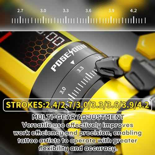 POSEIDON Wireless Tattoo Pen Kit with 20Pcs Tattoo Cartridge Needles 11Pcs Ink 2Pcs Tattoo Batteries, Portable Tattoo Gun with 7 Stroke Settings, Complete Tattoo Machine Set for Beginners and Artists