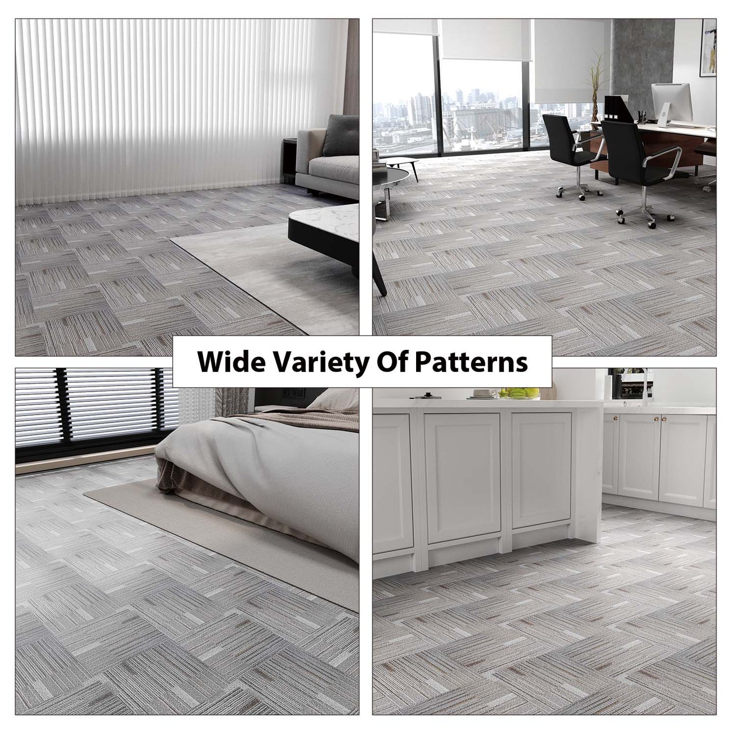 Gray Peel and Stick Vinyl Flooring Tile - 36PCS, Water Resistant