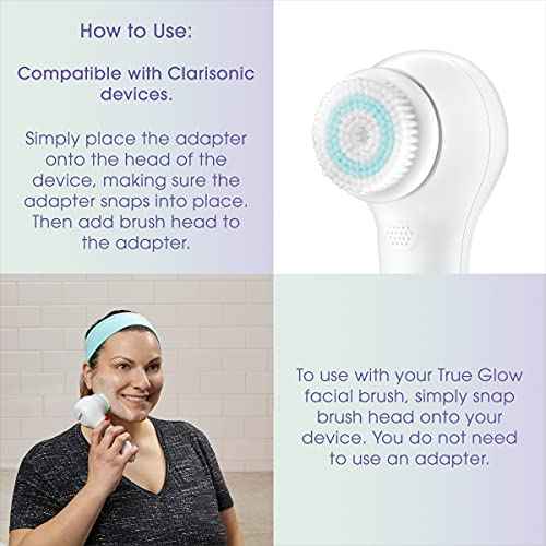 True Glow by Conair Facial Cleansing Brush Replacement Heads - Face Brush Replacement Heads - Use with Model SFB and SFB3