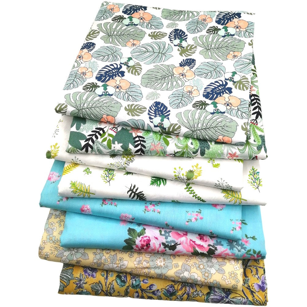 Cotton Twill Printed Fabric Set for Sewing & Crafting - Multiple Sizes