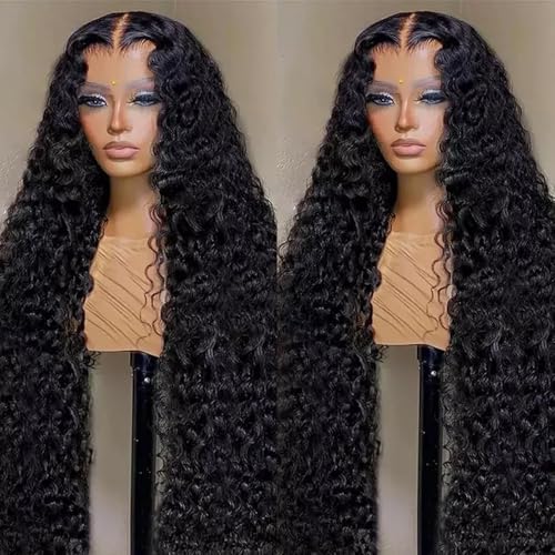 22 Inch Deep Wave Lace Front Wigs Human Hair 200 Density 13x6 HD Transparent Lace Front Wigs Human Hair Pre Plcked Curly Human Hair Wig for Women Deep Wave Frontal Wigs Human Hair