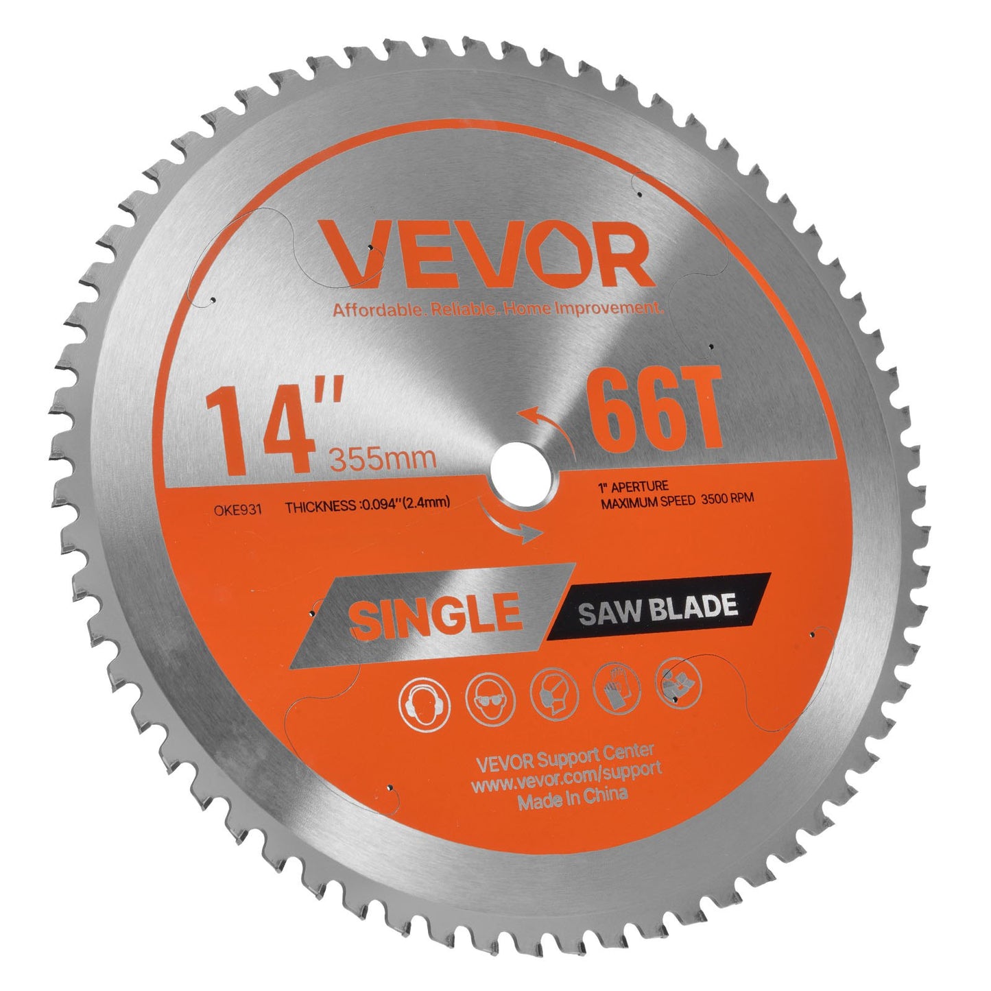 14-Inch Metal Cutting Circular Saw Blade with 66 Teeth - High Speed Power Tool Accessory