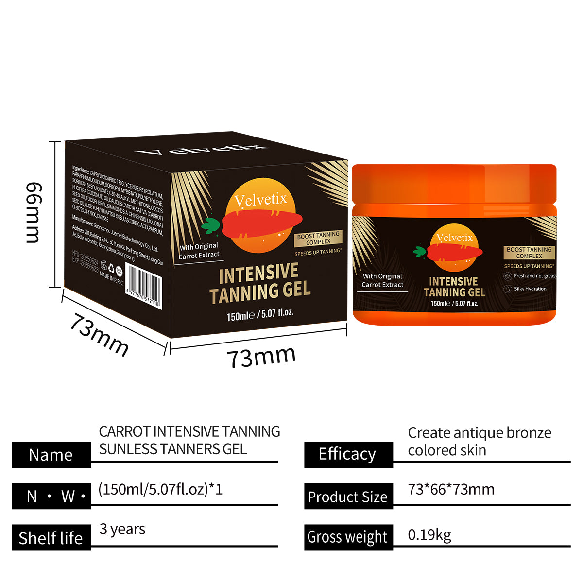 Natural Tanning Gel 150ml - Outdoor Tan Accelerator with Coconut & Sunflower